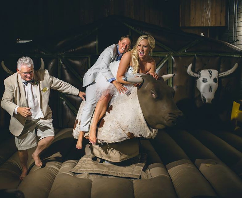 mechanical bull rental at a wedding