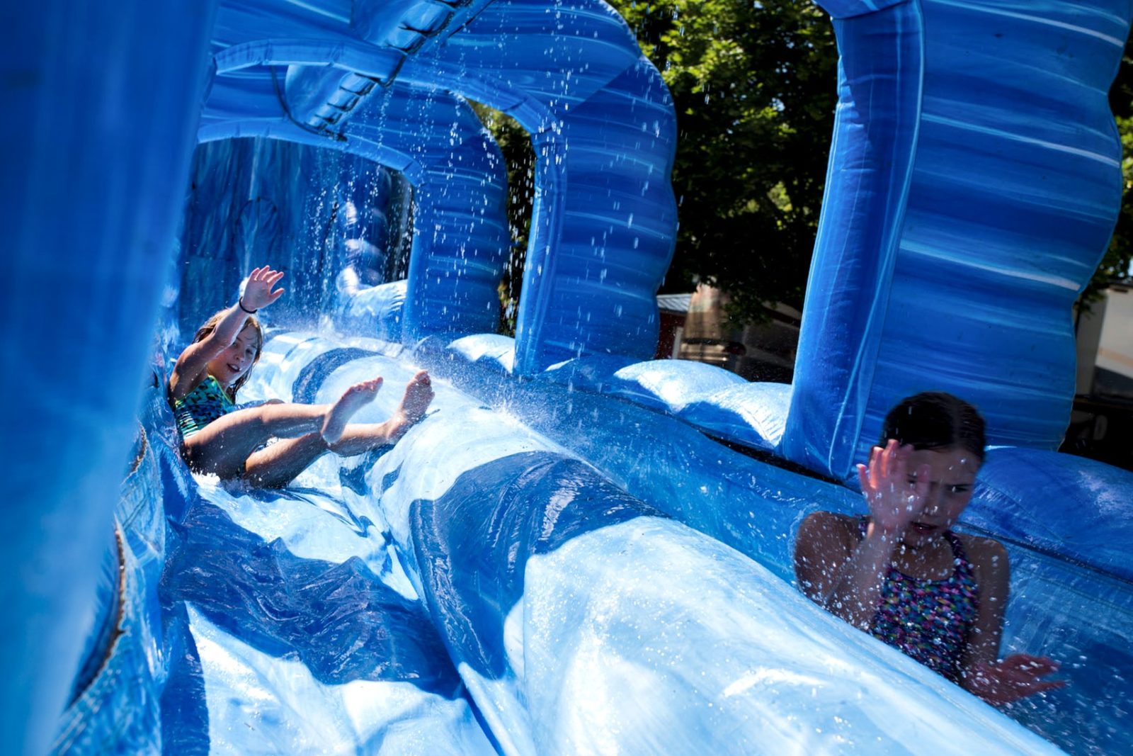 100′ Long Blue Crush Xtreme Water Slide