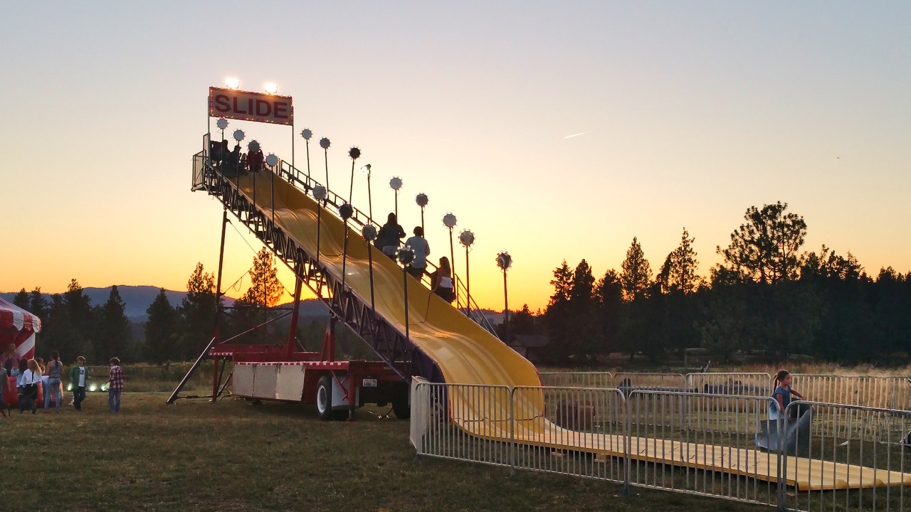 carnival slide rental at sunset 