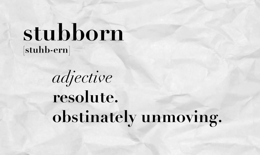 dictionary definition of "stubborn"