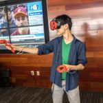 Man playing virtual reality