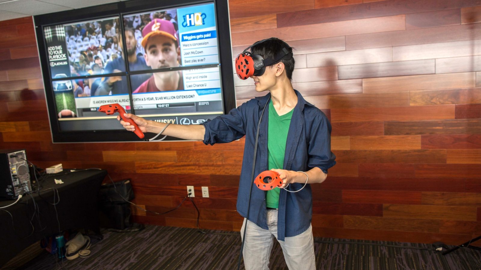 Man playing virtual reality
