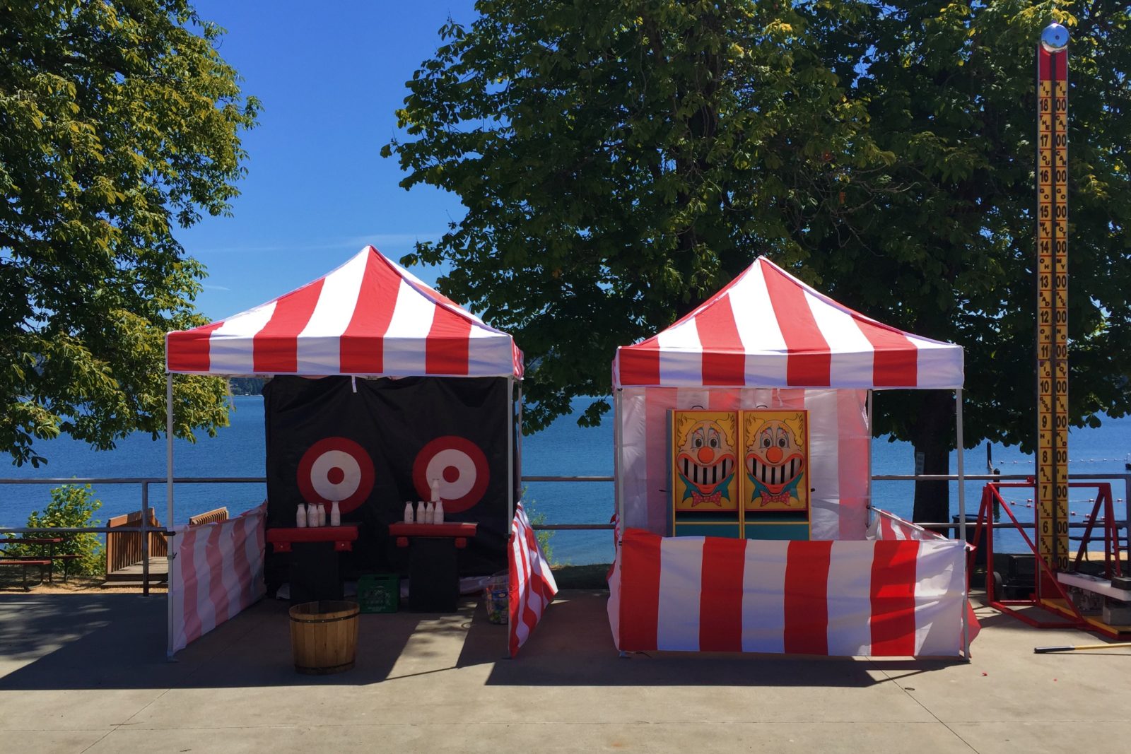 classic carnival booths at a company picnic