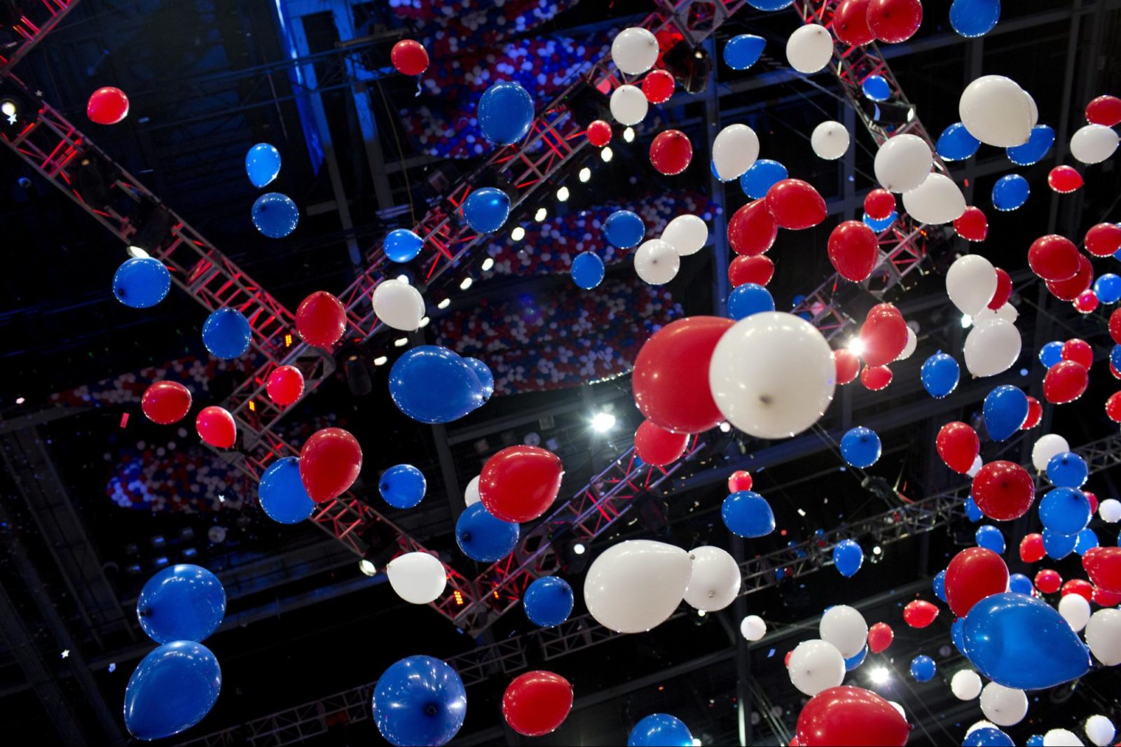 red, white, and blue balloons