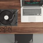 turntable and laptop 