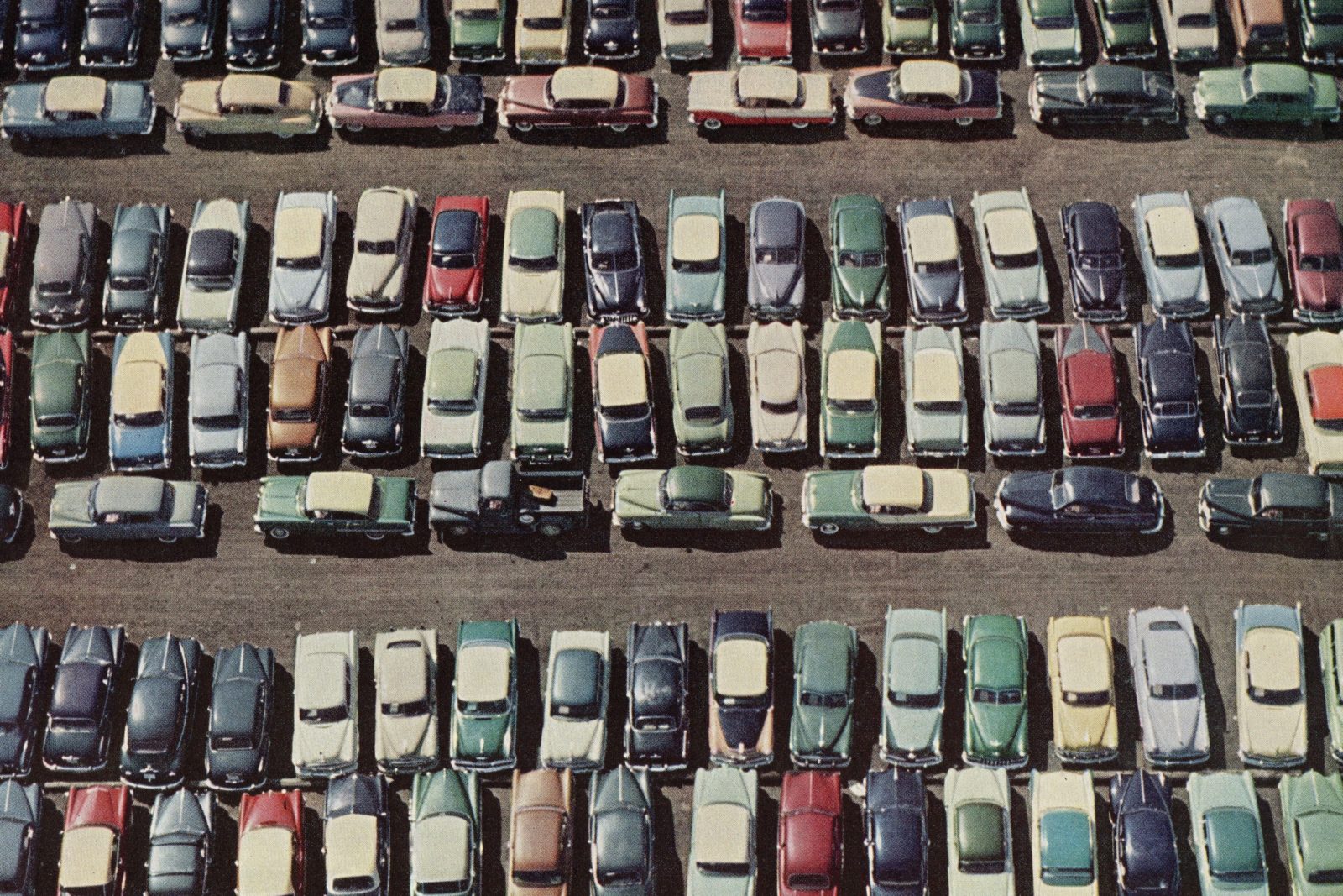 crowded parking lot