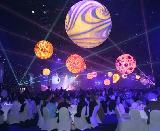 space-themed event decoration