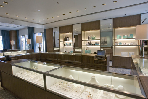 jewelry display case at jewelry store