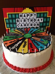 Wheel Of Fortune game show decorated cake