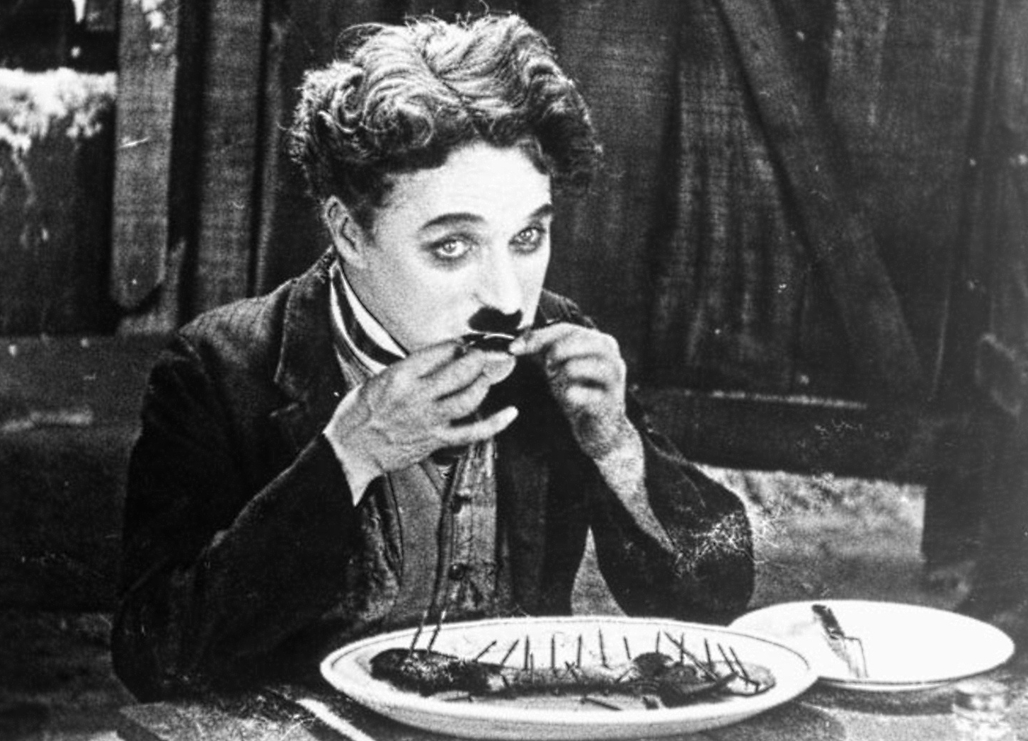 Charlie Chaplin with a mustache