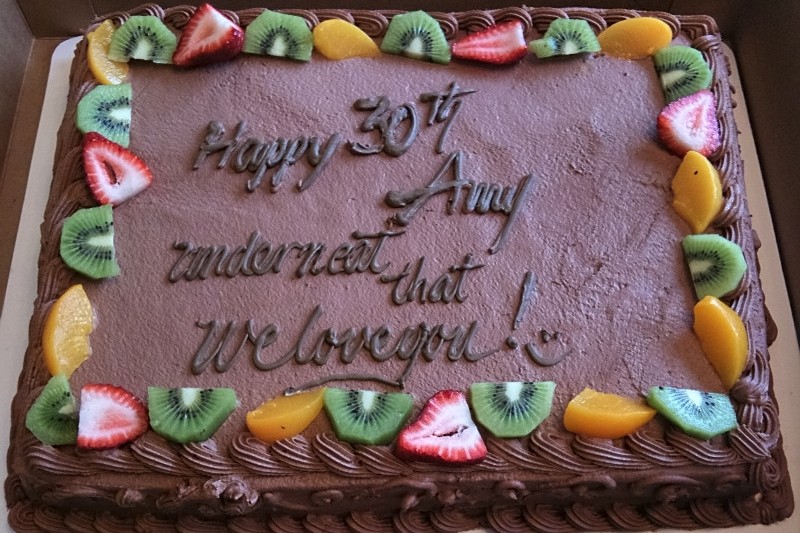 custom decorated birthday cake with a mistake
