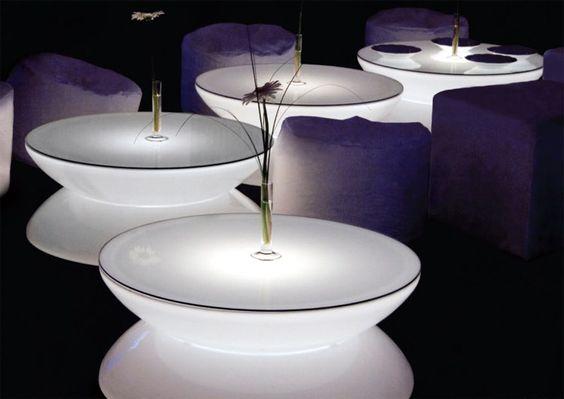 glowing LED tables