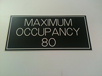"maximum occupancy" sign