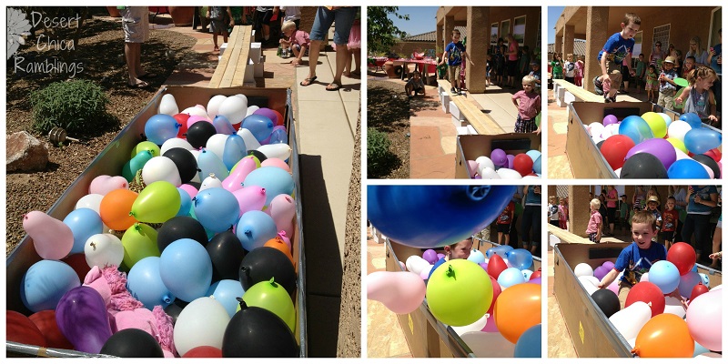 kids walk the plank balloon pit