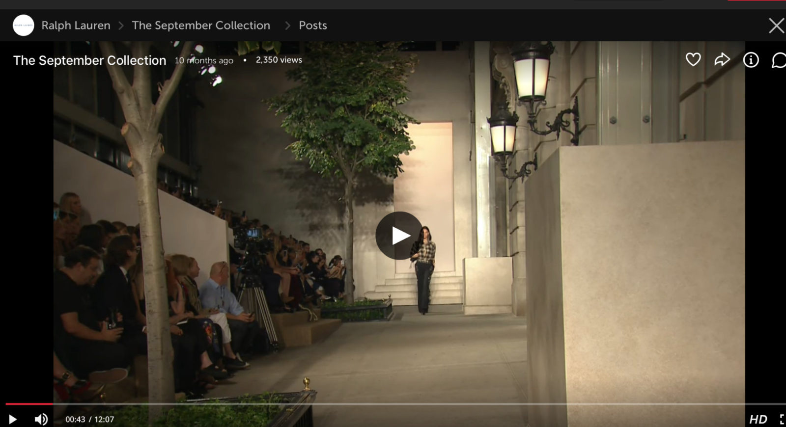 live streaming of a Ralph Lauren fashion show