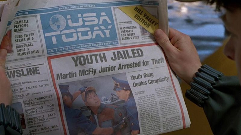 newspaper in Back to the Future
