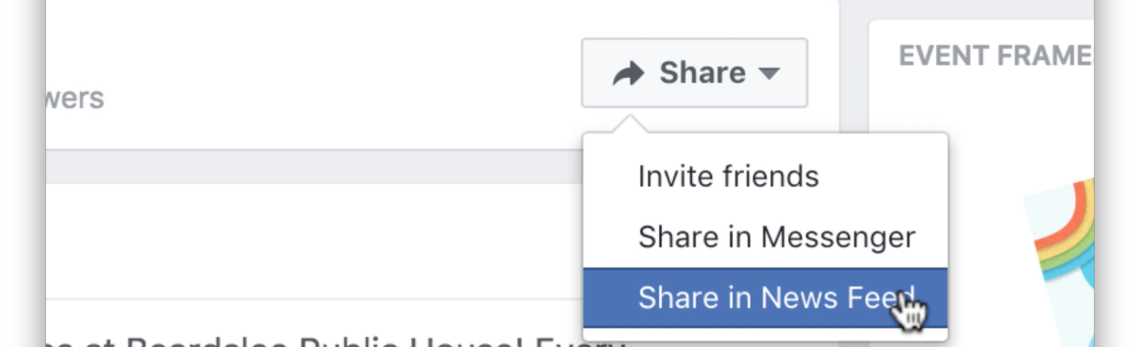 Share Facebook Invite 