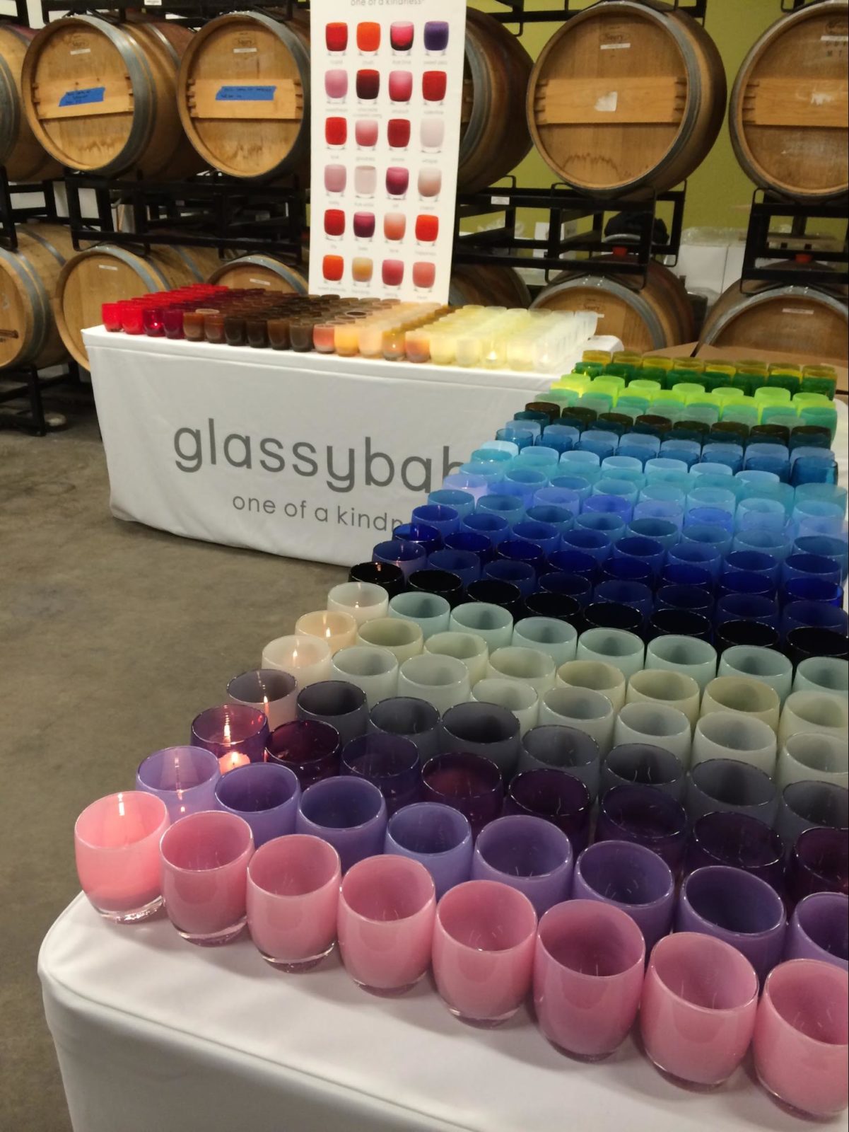 Glassybaby marketing table