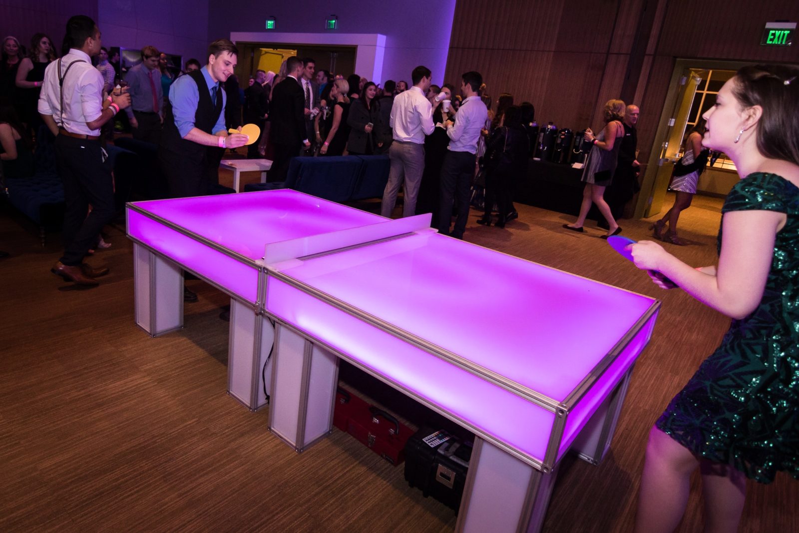 Glowing Led Ping Pong Table Rental National Event Pros