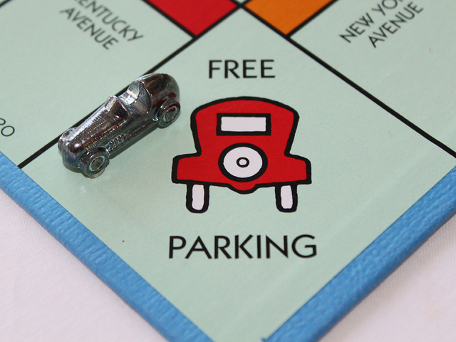monopoly themed parking pass