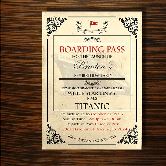 Titanic boarding pass