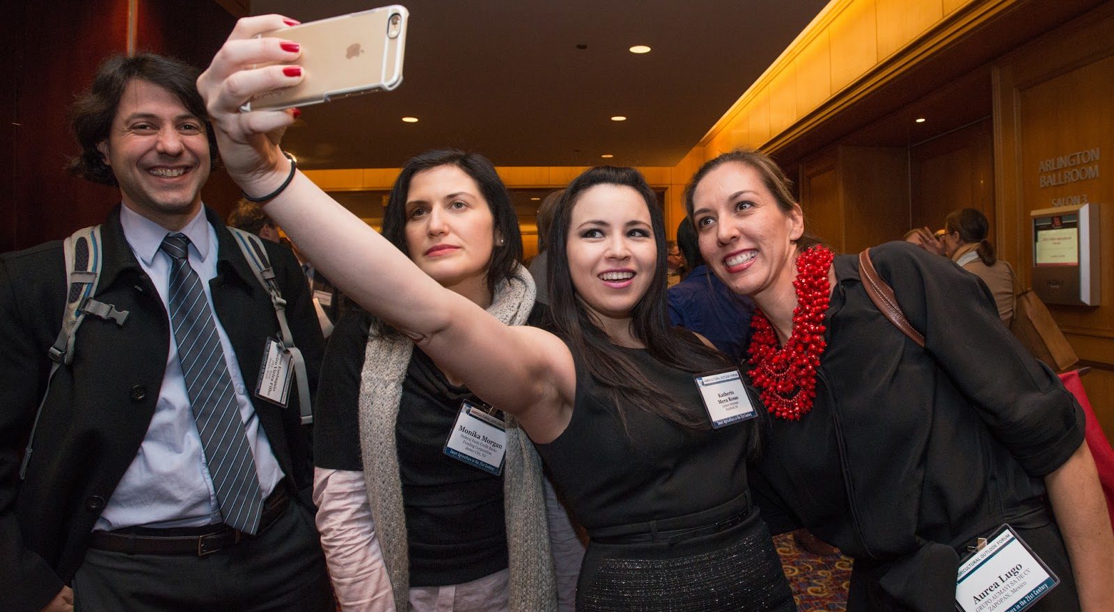 group selfie at a professional networking event