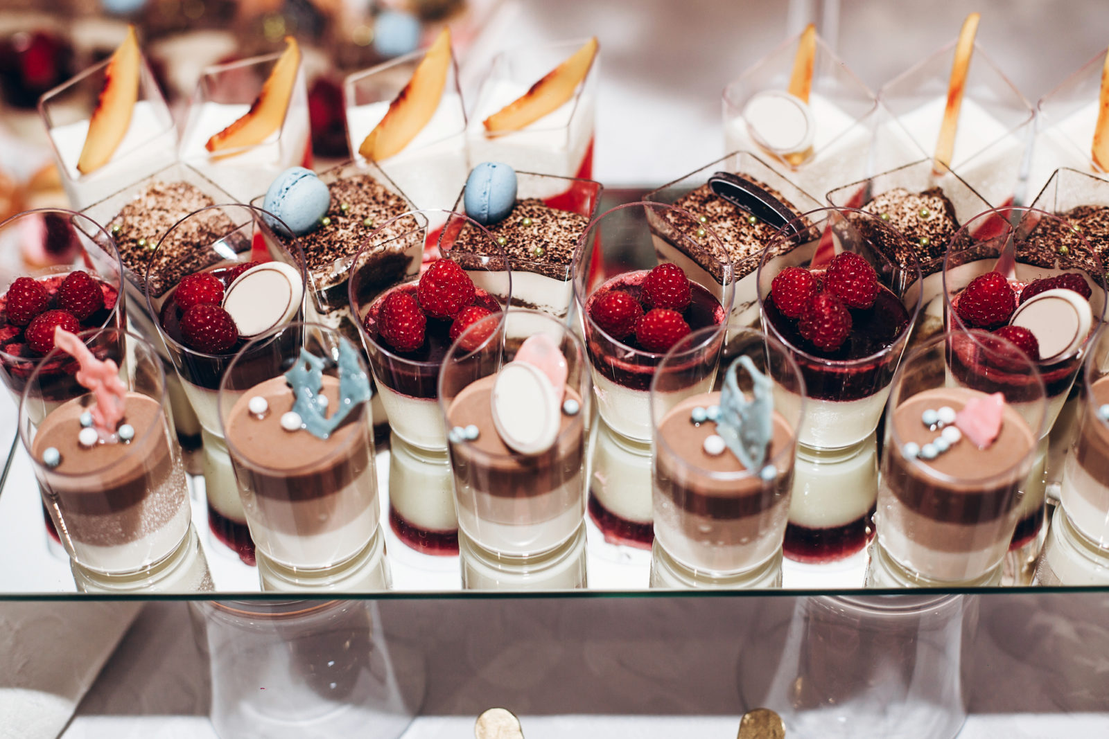 parfaits on tray 