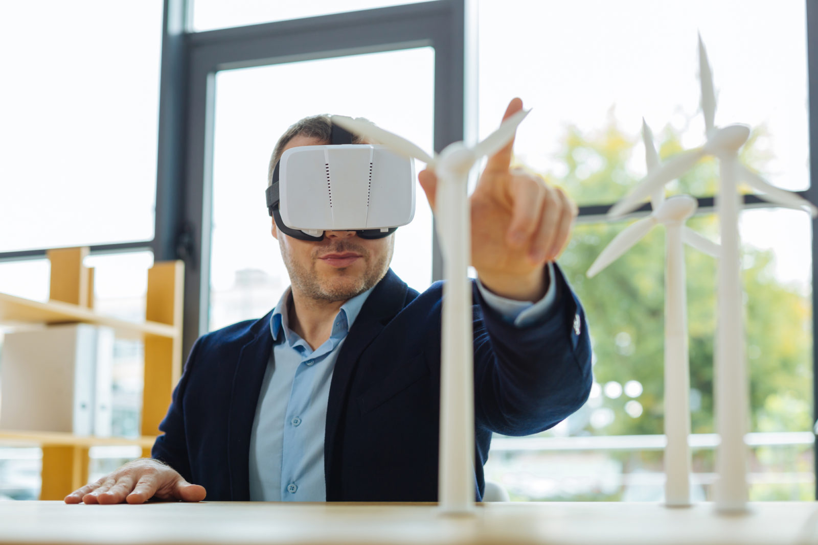 man wearing VR headset 