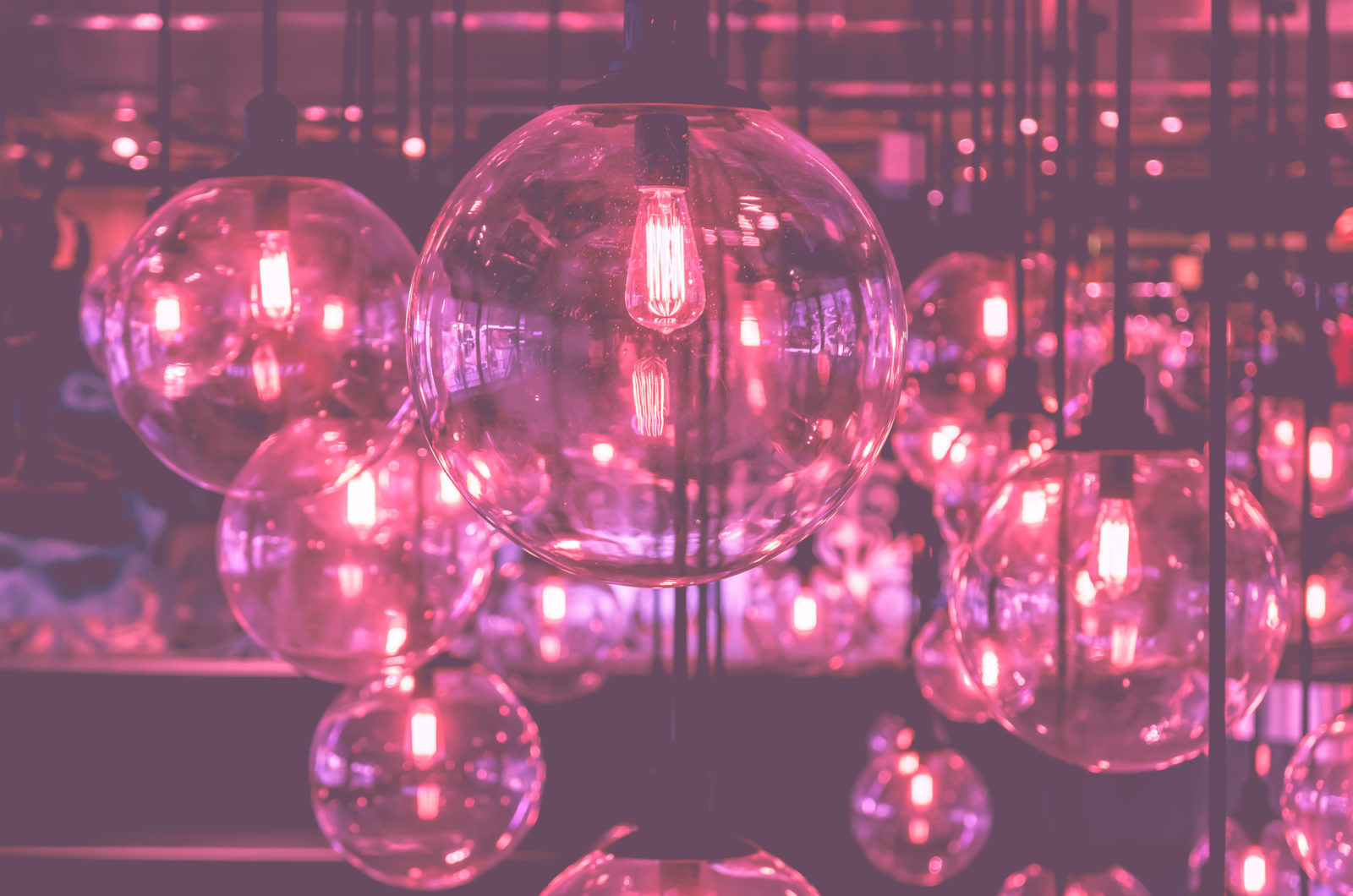 pink bulb lighting decor 