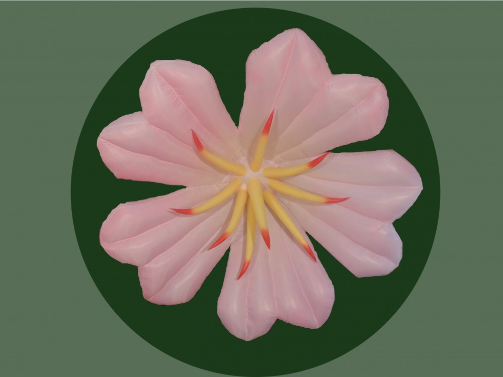 pink daisy sculpture