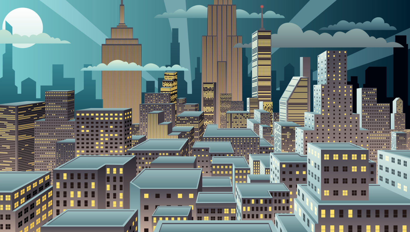 comic book city skyline