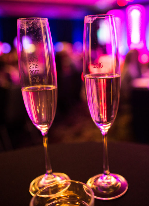 custom special event champagne glass