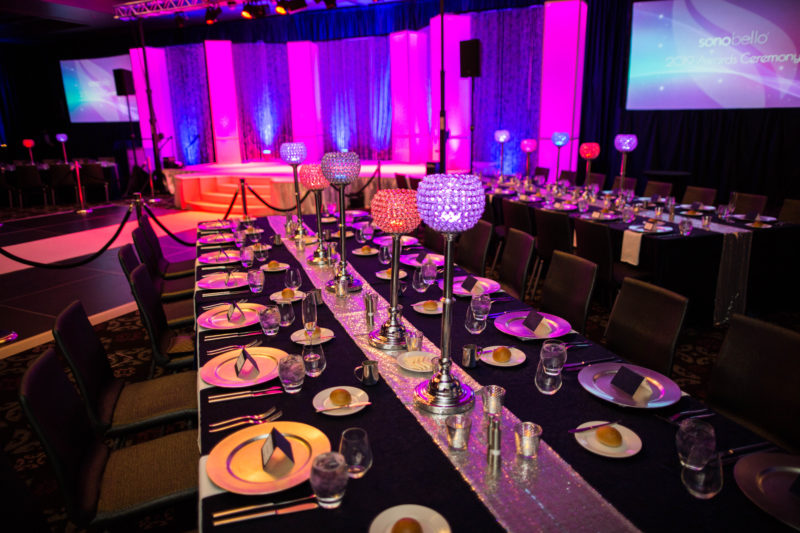 fancy dinner event decor