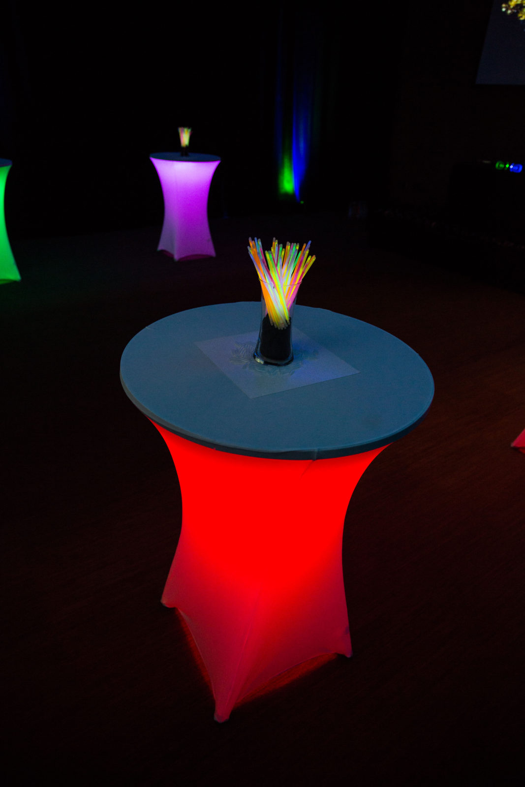 light up glow table rental