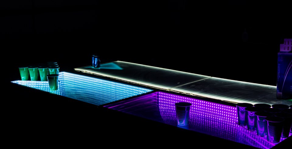 Table LED Beer-Pong 240 x 60 cm
