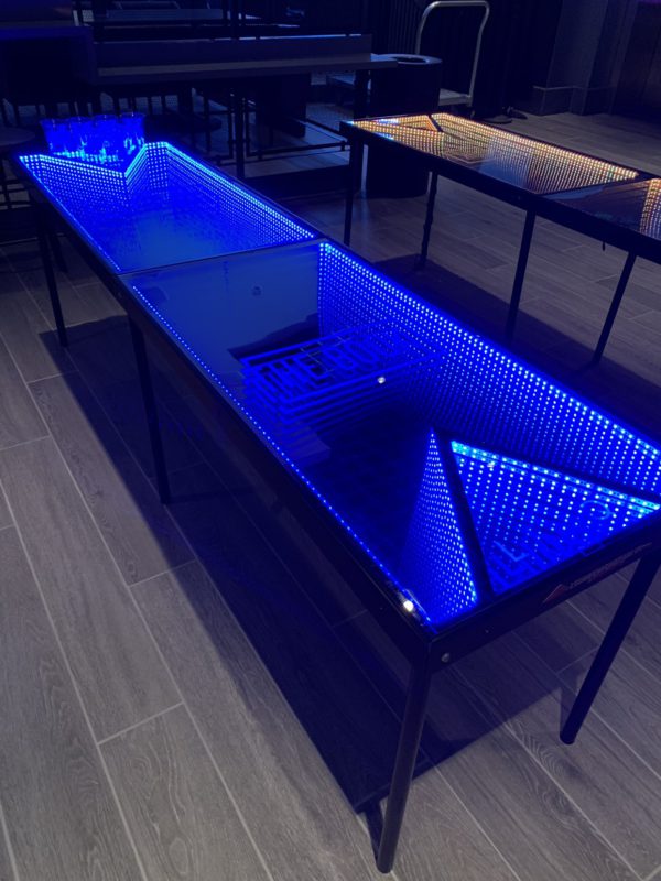 Infinity Mirror LightUp Beer Pong Table · Party Rental