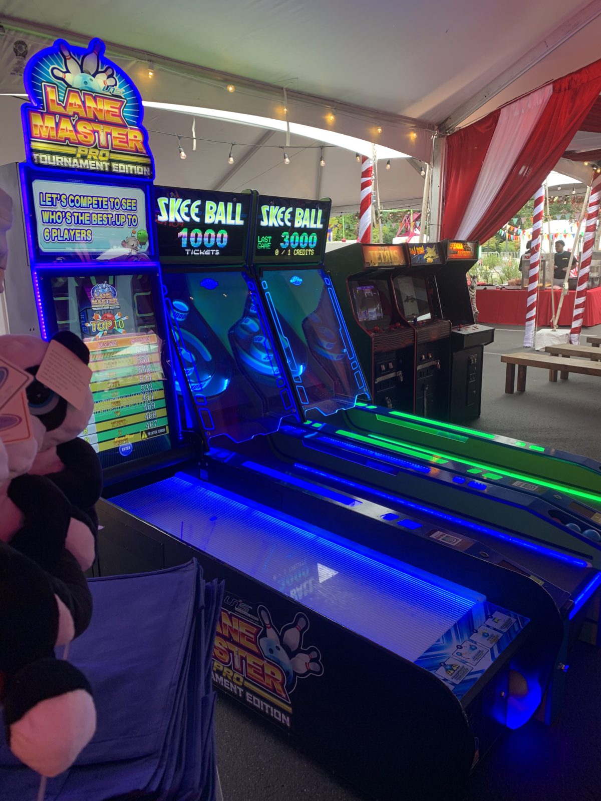 LED Glowing Bowling Alley and Virtual Screen · Arcade Game Rental