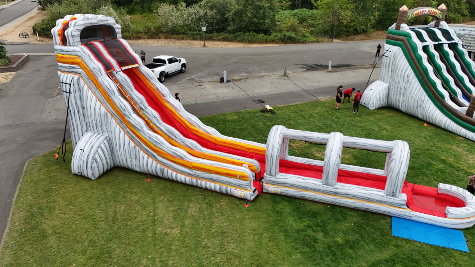 24-ft Volcano Water Slide with Pool