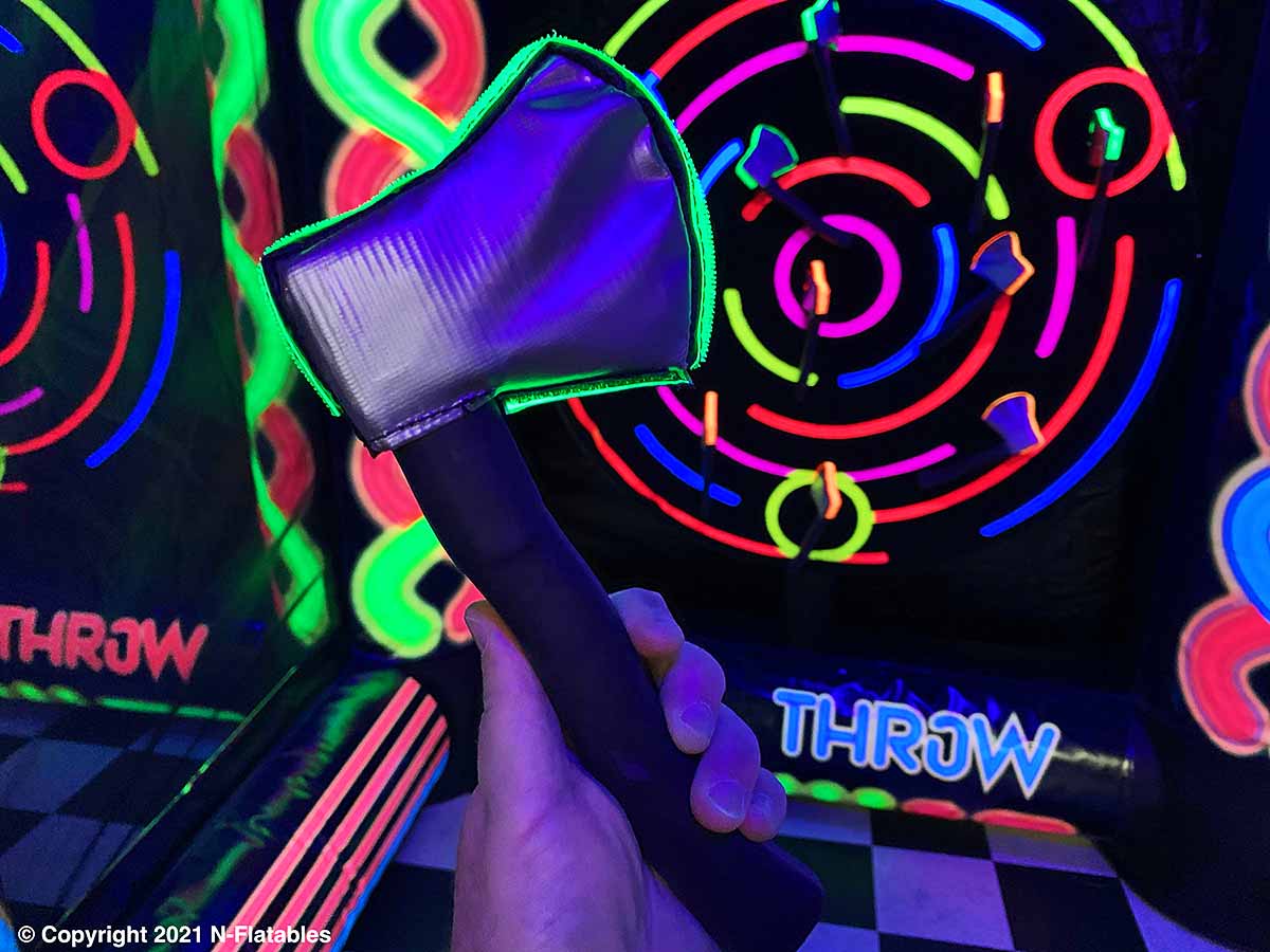 Glow in the dark Axe Throwing game